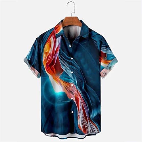 Beuu Havajske majice za muške, ljeto kratkih rukava dolje T majica Patchwork grafički ispisani opušteni fit plažni vrhovi