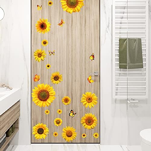 56kom suncokretova leptir naljepnica suncokretove naljepnice za zidove Auto suncokretove dekoracije za sobu žuto cvijeće zidni dekor