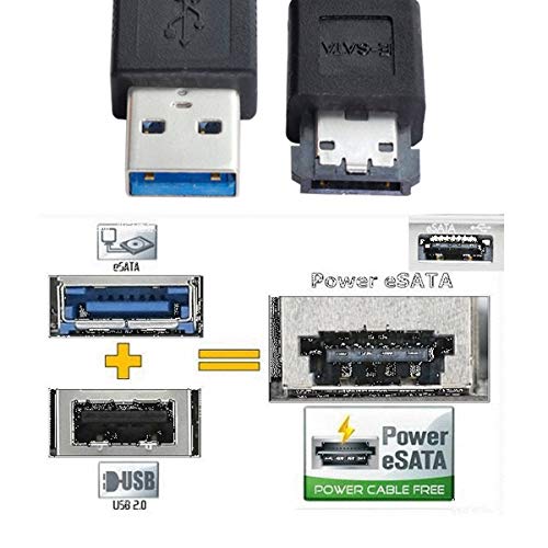 CY kabel za USB 3.0 za napajanje preko eSATA DC5V USB2.0 u HDD SSD neparni eSATAP pretvarač