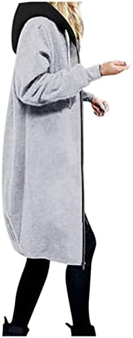 Ženska topla džepa patentni patentni zatvarač Otvorene dukseve Dugačka dugačka kaputa od kaputa kaput kaput kaput kaput uzročno modni
