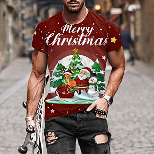 DSODAN MENS T-majice Božićni Santa Claus Print Soldier Short rukav Tors Funny Xmas Grafic Party Slim Fit mišićne teže