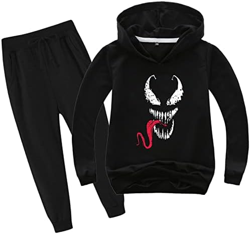 Leeorz Kids Venom potez na hoodie Duksevi Pulover Ležerne dukserice 2 komada TrackSit outfit za dječake dječaka