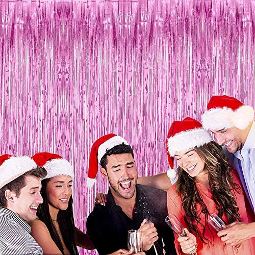 Folija Fringe Curtain Božić Party Dekoracije-Pink Glitter metalik šljokice Photo Booth Backdrop Party Steamers zavjese za rođendan