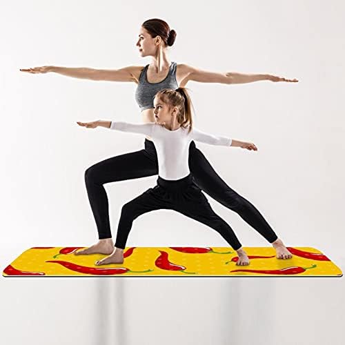 Debela neklizajuća Vježba & amp; fitnes 1/4 prostirka za jogu sa čili žutim printom za jogu Pilates & amp; Vježba fitnesa na podu