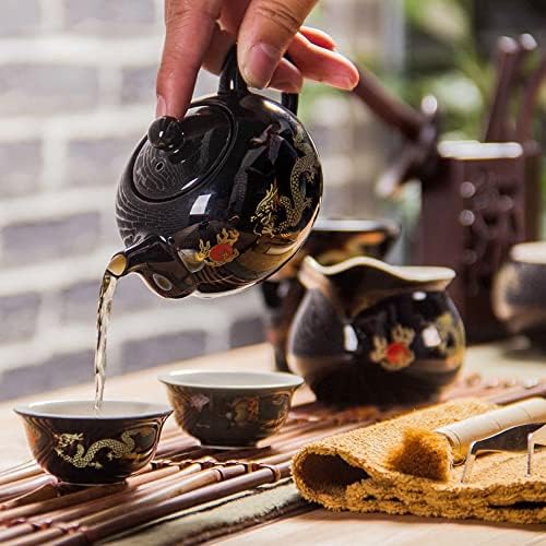 Uxzdx 150ml Crvena / crna keramička čajnik Kineski čajnik Handmade TAPOT Jednostavan čajnik čajnik keramički