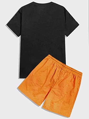 FIOXA Dvije komadne odjeće za muškarce muškarci Tropicke print TEE i kratke hlače