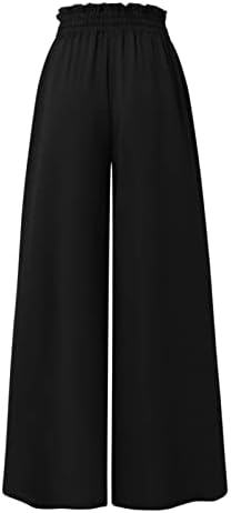 Ženske hlače sa širokim nogama opuštene fit palazzo hlače visoki struk temmske kontrole zvona na dna pantalone sa dnevnim boravke
