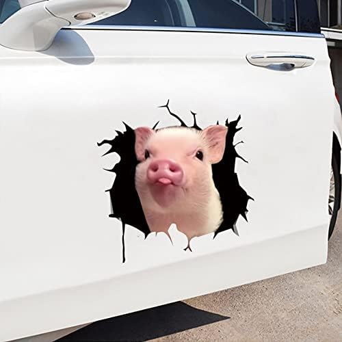 OAUTOSJY 4pcs svinja pukotina naljepnica svinje za punjenje naljepnica za clengiranje smiješnih realnih životinjskih automobila elektrostatički