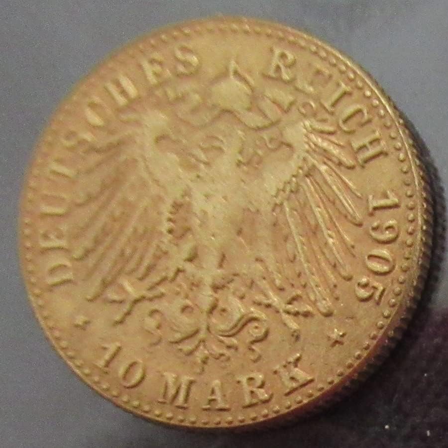 Njemački 10 ocjena 1902-1912 9 Strane replika pozlaćene komemorativne kovanice