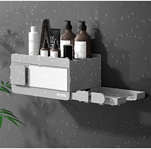 CGovewyl kupaonica Skladište police plastični pod-rešeni organizator vodootporni vodootporni nosač za kosu za skladištenje sa ogledalom