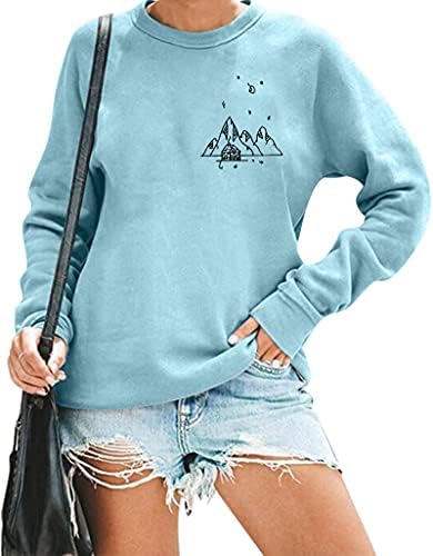 Mousya kamp dukserica za žene s dugim rukavima planina ispisana grafička majica iz pulover na planinaru