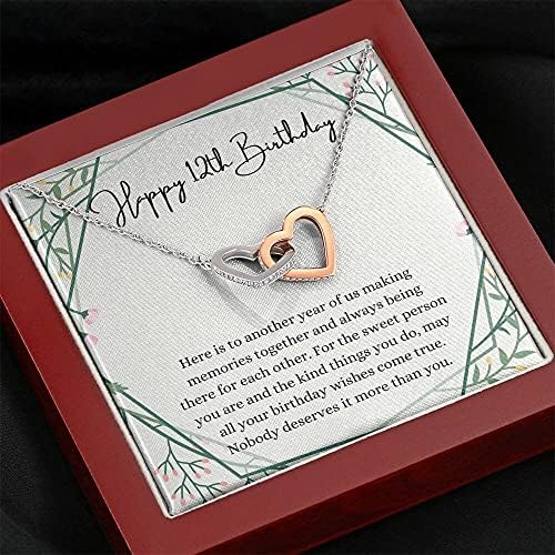Nakit za poruke, ručno izrađena ogrlica - personalizirani poklon za međusobno zaključavanje, sretan 12. rođendanska ogrlica s porukama,