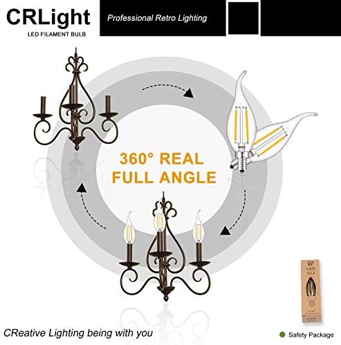 CRLight 2W zatamnjiva LED sijalica sa Kandelabrom 2700k toplo Bijela, ekvivalent sa žarnom niti 250lm 25W, sijalice sa žarnom niti