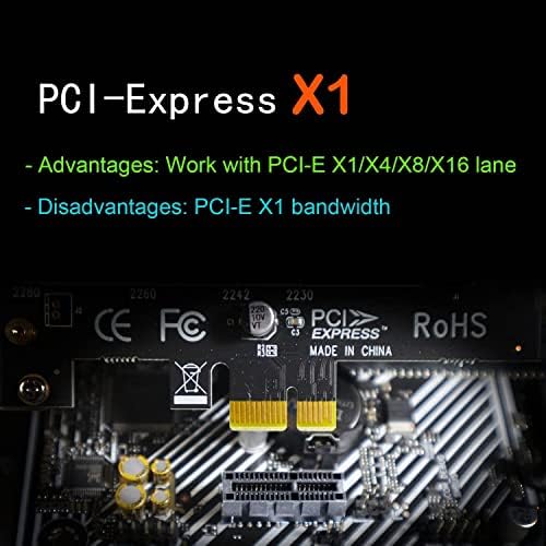 GLOTRENDS M. 2 PCIe x1 Adapter sa M. 2 hladnjakom za M. 2 PCIe 4.0 / 3.0 SSD , PCIe x1/X4/X8/X16 instalacija trake, ali samo PCIe X1 propusni opseg