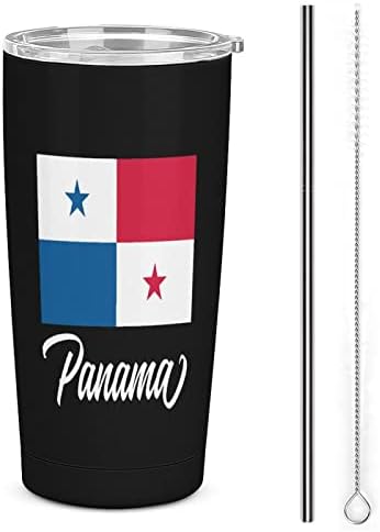 Panama zastava od nehrđajućeg čelika izolirana voda za vodu za vodu za kavu za kafu za vruću i hladnu piću