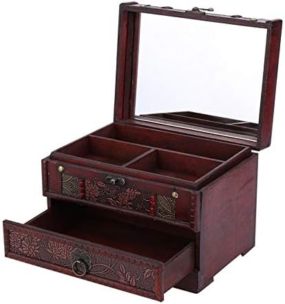 QIAONNAI ZD205 1pc Vintage kozmetička kutija Klasični drveni nakit poklon kutija za odlaganje torbica držač sanduka Organizator za