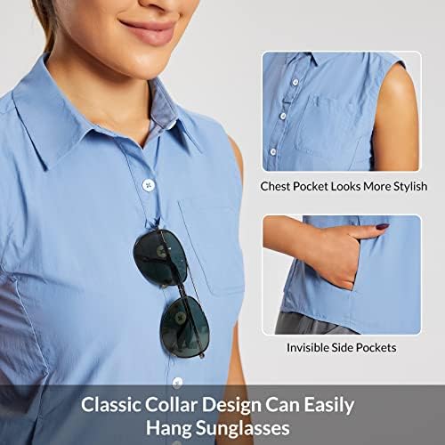 Baleaf ženske zaštitne košulje za zaštitu od sunca bez rukava 50+ UV SPF planinarska košulja za brzo sušenje