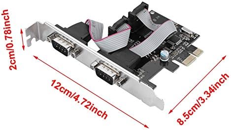 Exer 2 priključak PCI Express RS232 serijski adapter, PCIe do RS232 Dual Serial Port Consint Card za proširenje za laptop PC, 2,5