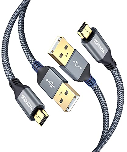 Mini USB kabl [10ft 2 paket], Akoada USB 2.0 tip A Do Mini B kabl za punjenje pleten kompatibilan sa GoPro Hero 3+, PS3 kontrolerom, MP3 plejerom, digitalnom kamerom, Garmin Nuvi GPS Yeti mikrofonom itd