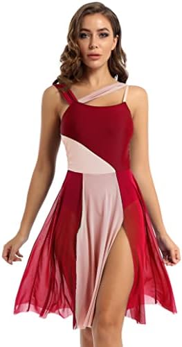 Nikiikoo ženska lirska plesna haljina Camisole Ballet Leotard Tulle suknja za plesna odjeća Moderni plesni kostim