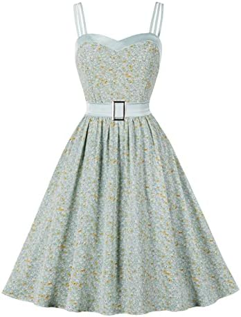 Ženska kaiš za kaiš leptir print čaj 1950-ih Vintage haljina retro audrey hepburn rockabilly mamanske koktel haljine
