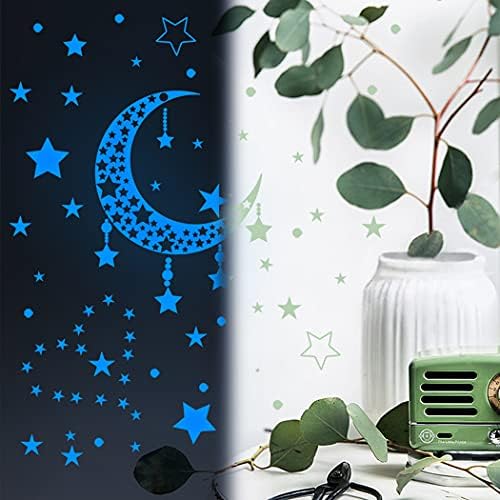 FunPa stropne umjetničke naljepnice ljepljiva Mjesečeve zvijezde Dot Decor DIY zidna naljepnica zidna umjetnička naljepnica za dječiju spavaću sobu