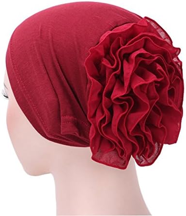 Ženska Turban cvjetna pokrivala za glavu jednobojna tanka glava oblozi etničke Slouchy kapice za žene nabrane muslimanske kape