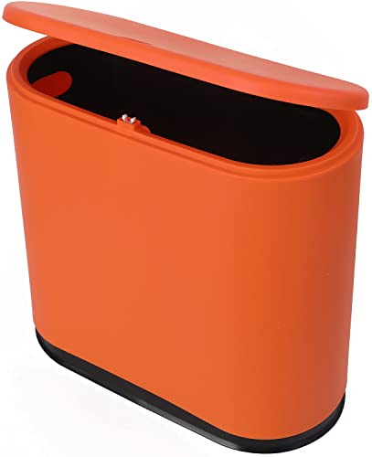 Sooyee kanta za smeće u kupatilu sa poklopcem, tanka pametna kanta za smeće od 2,4 galona, mala plastična kanta za smeće, 10 L uska