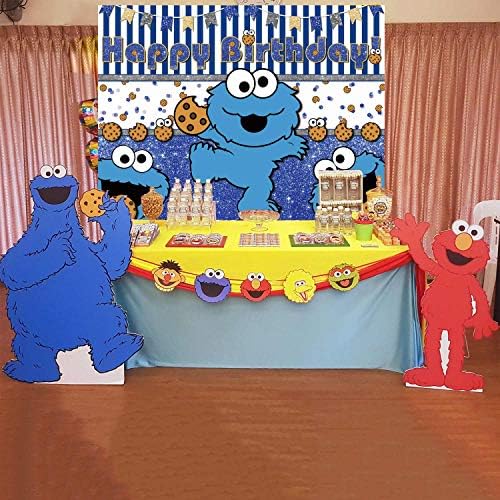 Cookie Monster pozadina za rođendansku zabavu rođendan Banner pamuk, djeca Baby Shower Rođendanska zabava torta Desert Desert Tabela