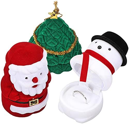 Junkin 3 komada Božićne prstene za borbene prstene božićno drvce Santa Claus Snjegović prstenasti kutije za božićne kućni ljubimci