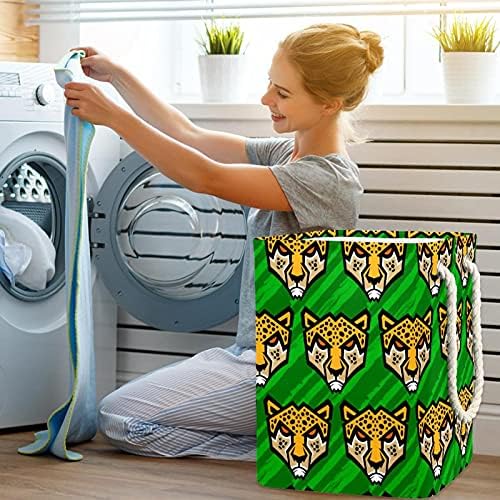 DEYYA vodootporne korpe za veš visok čvrst sklopivi gepard velika mačka Print Hamper za odrasle djecu Teen Boys Djevojke u spavaćim sobama kupatilo