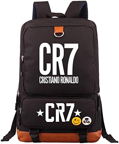 Studenti Mayonia Cristiano Ronaldo Backpack-CR7 Izdržljivi platneni platneni Klapsi Classic Basic Bablic Torba za teen dječake