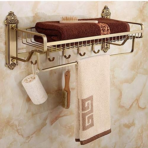 Erddcbb kupaonska spremište, polica za kupatilo sa ručnikom šipkom i kukama za zidnu montažu višenamjenski dvouški nosač hotela