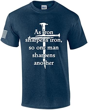 Iron Sharpens Iron Proverbs Proverbs 27: 17 Muški Hrišćanski Kratki Rukav T-Shirt Grafički Tee