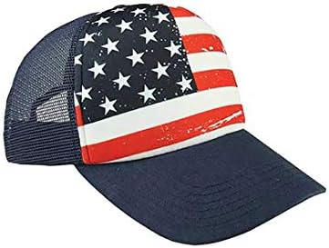 Veracco kapa za kamiondžije sa američkom zastavom mrežasta leđa sa podesivom trakom za Snapback 4. jula USA kapa za kamione
