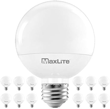 Maxlite G25 LED globe sijalice, 40W ekvivalentno, 450 lumena, sijalica za šminkanje, zatamnjivanje, Energy Star, ul lista, E26 Srednja