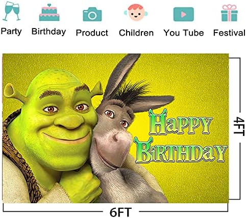 Shrek pozadina za rođendanske zabave dekoracije Shrek i magarac pozadina za Baby Shower Party torta Tabela dekoracije zalihe Shrek