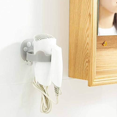 Držač za sušilo za kosu, zidni montirani mačji jastuk stalak kupaonica Držač za sušilo za kosu Organizer GREY A