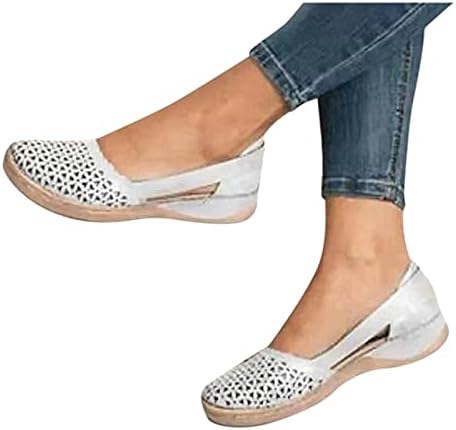 Gufesf sandale sa lučnim nosačem, žene zatvorene nožne sandale maleu izdubljene klizanje na cipelama Ortotic Vintage Wedge Sandale