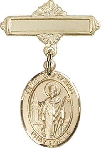 Jewels Obsession Baby Badge sa šarmom St. Wolfgang i poliranom značkom / zlatnom punjenom bebinom značkom sa šarmom St. Wolfgang i