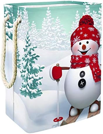 MAPOLO korpa za veš zimsko snježno Drvo snjegović sklopiva platnena korpa za odlaganje veša sa ručkama odvojivi nosači koji dobro