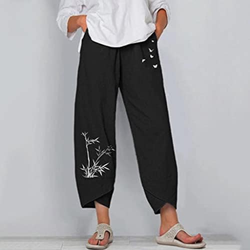 Aaiymet ljetne hlače za žene, žene, ženske casual caprite hlače modne udobne široke pantalone za noge Ljeto plaže Capris hlače