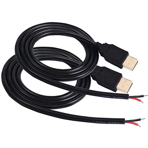 USB 2.0 muški goli kabl Pigtail otvoreni produžni kablovi 5V 3A žice za punjenje snage DIY konektor zamjena kabla kabl 18AWG-2kom