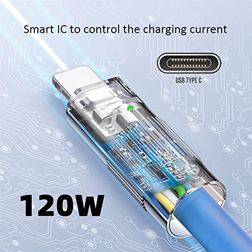 CABLECC TIP C USB-C do USB-C Tečni silikon Ultra mekani 120W Power USB2.0 Podaci Plavi kabel Brzi naboj za laptop tablet telefon 1m