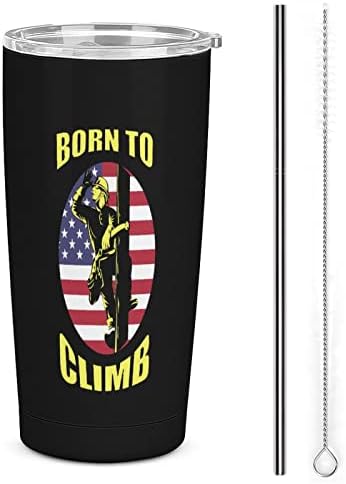 Lineman Američka zastava od nehrđajućeg čelika izolirana solirana boca za vodu putni šolja za kafu za vruću i hladnu piću