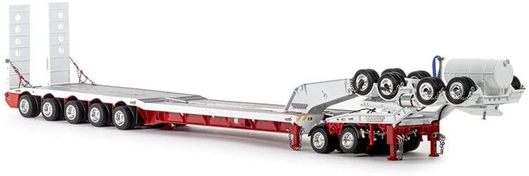 Drake 5x8 Swingwing Drop Deck + 2x8 dolly Trailer - bijelo / crveno ograničeno izdanje 1/50 DIECAST Truck unaprijed izgrađen Model