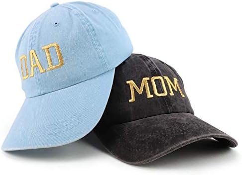 Trendy Odjeća s trgovinom kapitalom Zlatna navoja mama i tata pigment obojeni 2 pc kapa