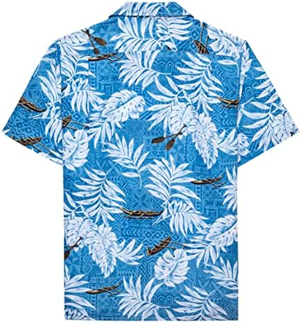 Lokubaton Rayon Muns Havajski košulje Redovne moćne rukave Havajske majice za muškarce sa prednjim džepom
