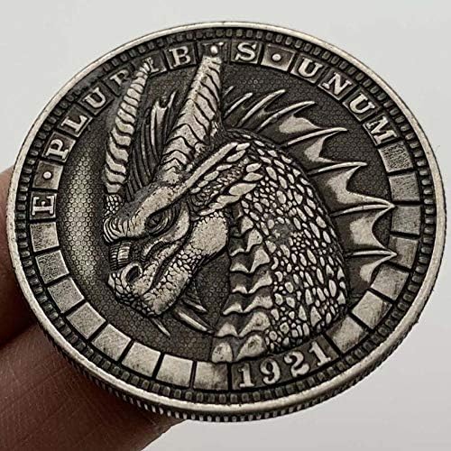 1921. Lutajući novčić Red Dragon Flying Dragon Coin Životinjski srebrni prigodni kovanica kopija novčića sa zaštitnim futrolom Lični kovanik