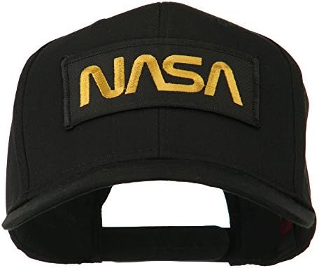 e4Hats.com Crna NASA vezena zakrpljena kapa visokog profila